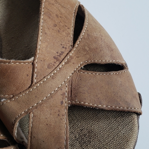 Skechers Y2K Leather Slip On Peep Toe Flats Sz 8 - Picture 5 of 11